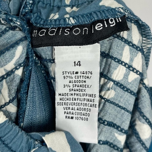 Madison Leigh Size 14 Floral Retro Square Neckline Dress Formal - Picture 10 of 12